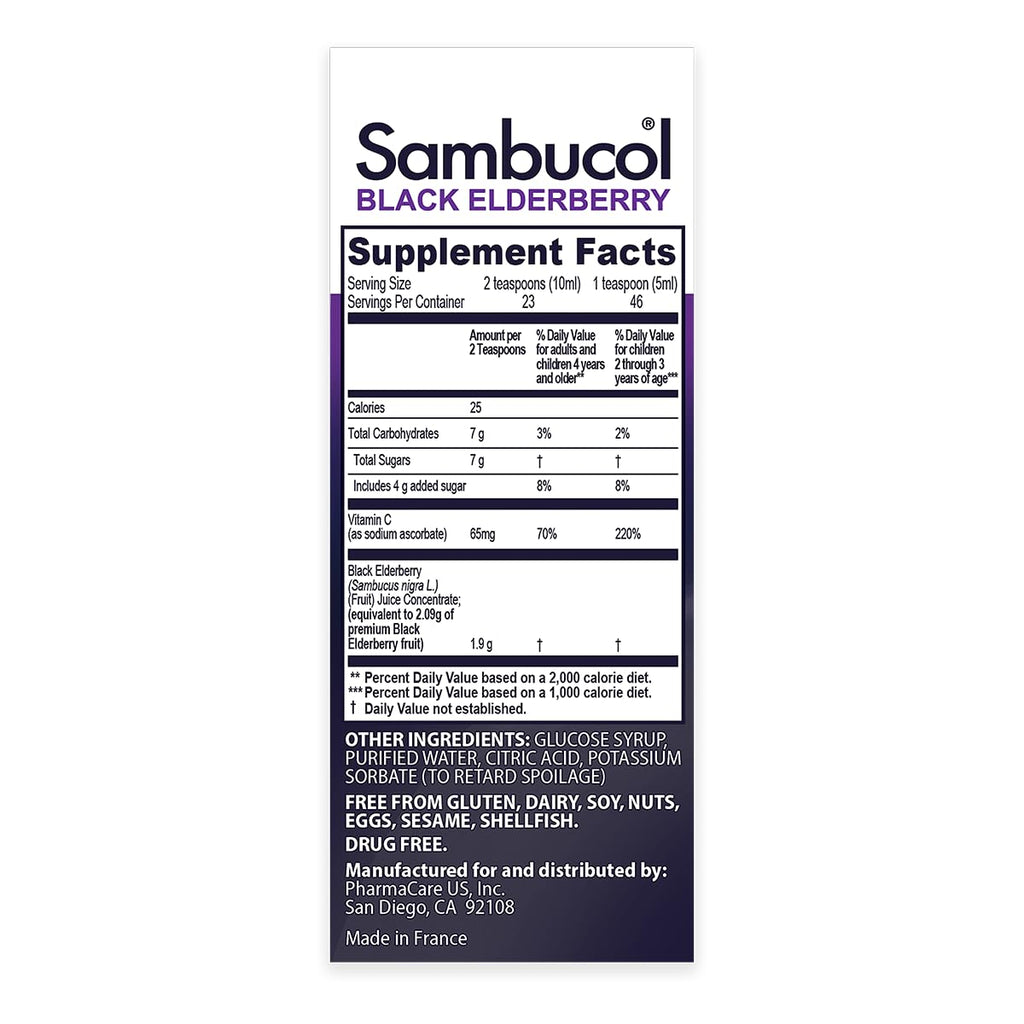 Sambucol Black Elderberry Syrup for Kids – Immune Support & Vitamin C, 4 oz