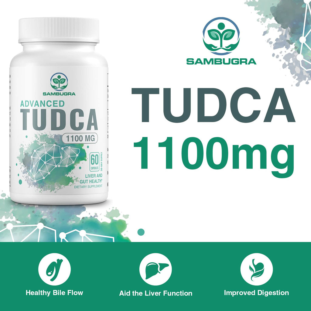 Sambugra TUDCA Liver Supplements 1100mg, 3rd Party Tested Ultra Strength Bile Salt TUDCA Supplement, Liver Support for Detox Cleanse and Repair, 180 Capsules