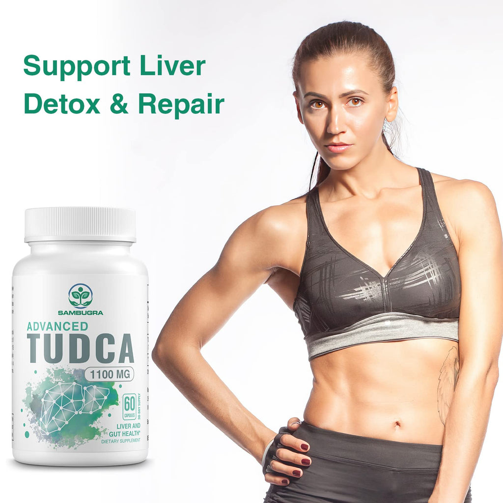 Sambugra TUDCA Liver Supplements 1100mg, 3rd Party Tested Ultra Strength Bile Salt TUDCA Supplement, Liver Support for Detox Cleanse and Repair, 180 Capsules