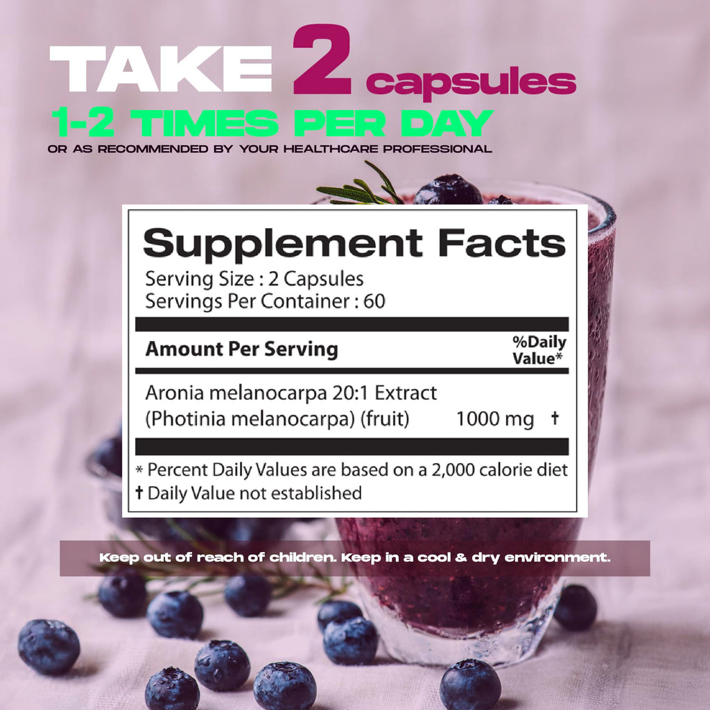 Samsara Herbs Aronia Berry 20:1 Extract | 120x500mg Capsules | Antioxidant & High ORAC