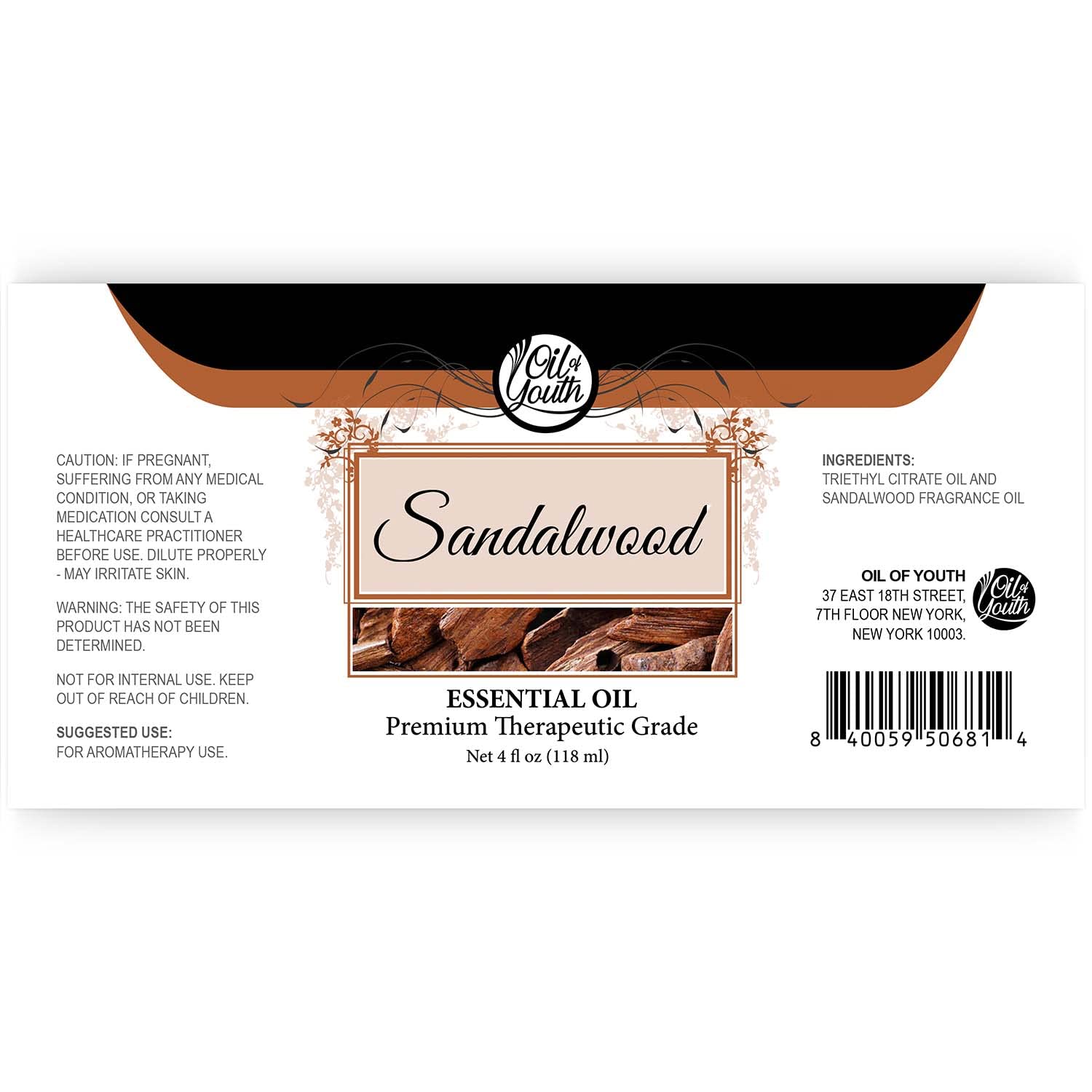 Oil of Youth Sandalwood Essential Oil - Therapeutic Grade, 4 fl oz
