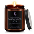 Sandalwood Rose Scented Candles - 7oz Soy Wax Candle Gift for Women & Men