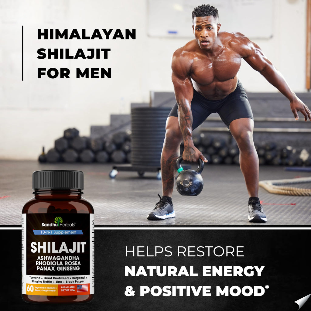 SANDHUHERBALS Shilajit Capsules for Men & Women | Himalayan Shilajit with Ashwagandha | High Potency Energy & Wellness | 2 Months Supply + Sea Moss Combo