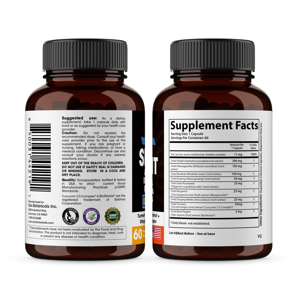 SANDHUHERBALS Shilajit Capsules for Men & Women | Himalayan Shilajit with Ashwagandha | High Potency Energy & Wellness | 2 Months Supply + Sea Moss Combo