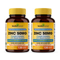 SANDHUHERBALS Zinc Supplements with Black Currant for Men and Women | Zinc 50mg 120 Vegetarian Capsules (Pack of 2) | Highly Absorbable for Immune Support | Zink 50 mg Supplement Supports Skin Health