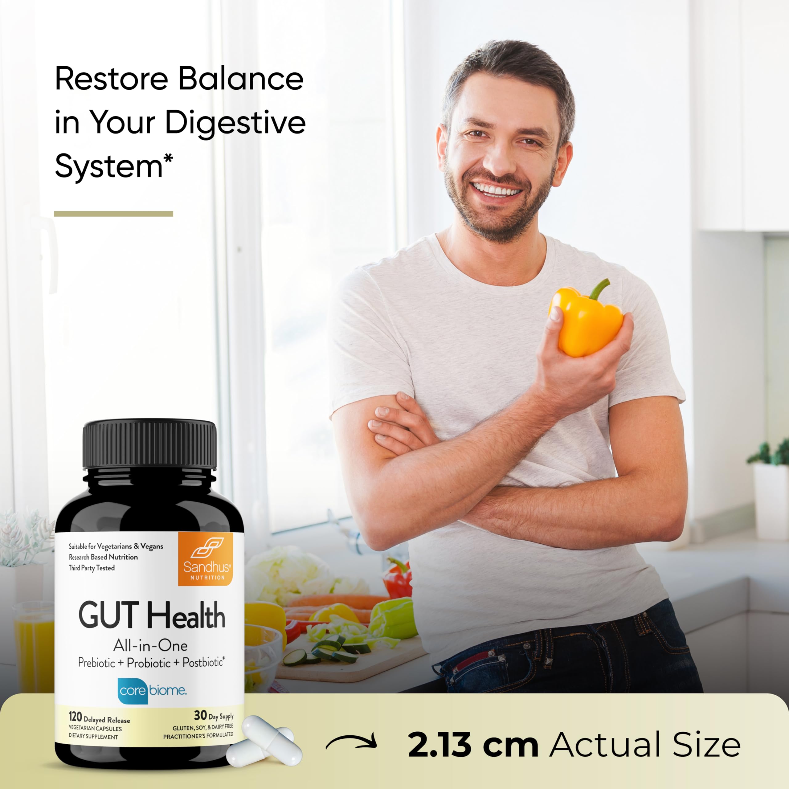 Sandhu's Gut Health: Prebiotic, Probiotic, Postbiotic & L-Glutamine