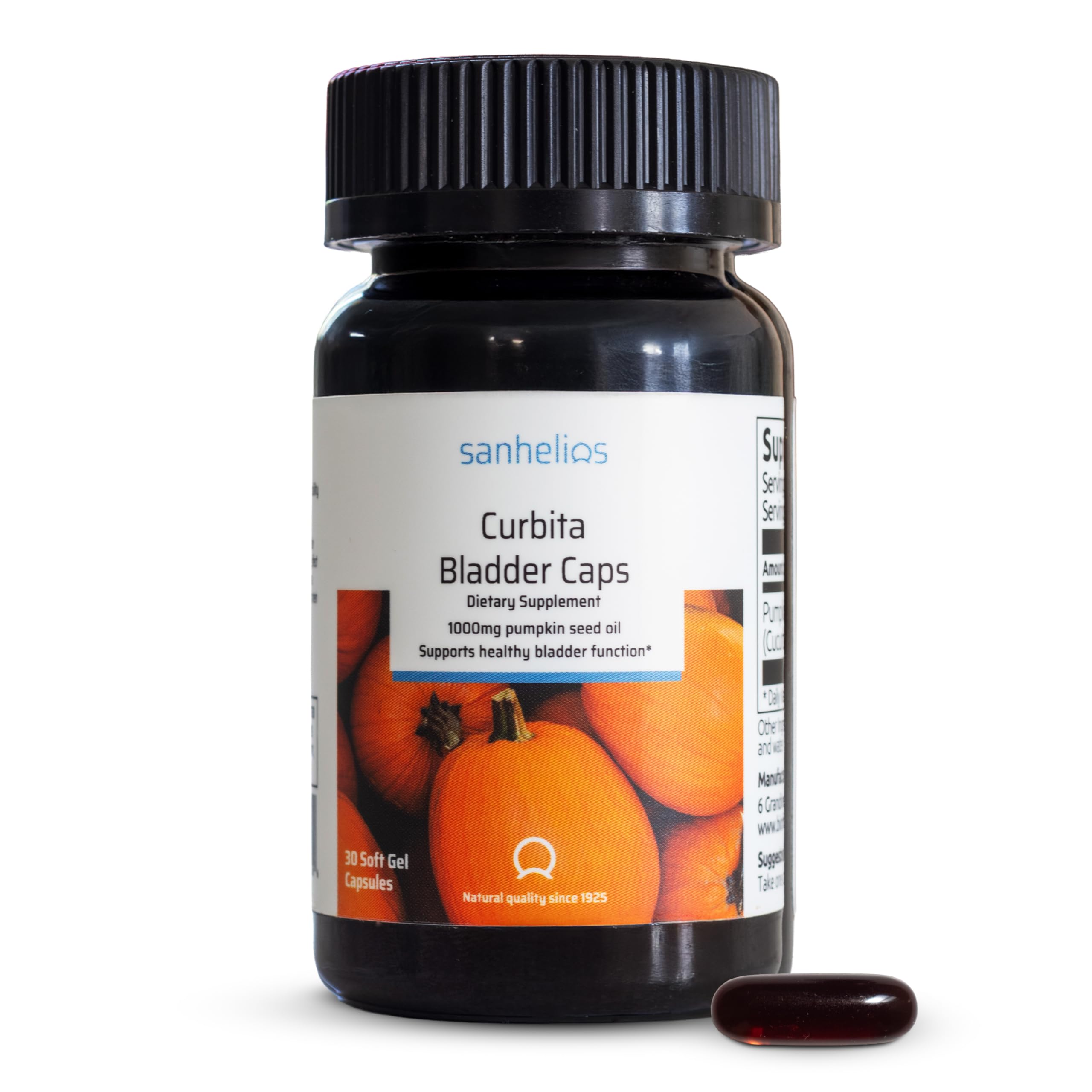 Sanhelios Curbita 1000mg Pumpkin Seed Oil – Bladder Support for Men & Women | Non-GMO, Sugar-Free