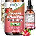 SANSICE Calcium Magnesium Potassium Liquid Supplement – Strawberry, 60ml, High Absorption, Vegan & Non-GMO