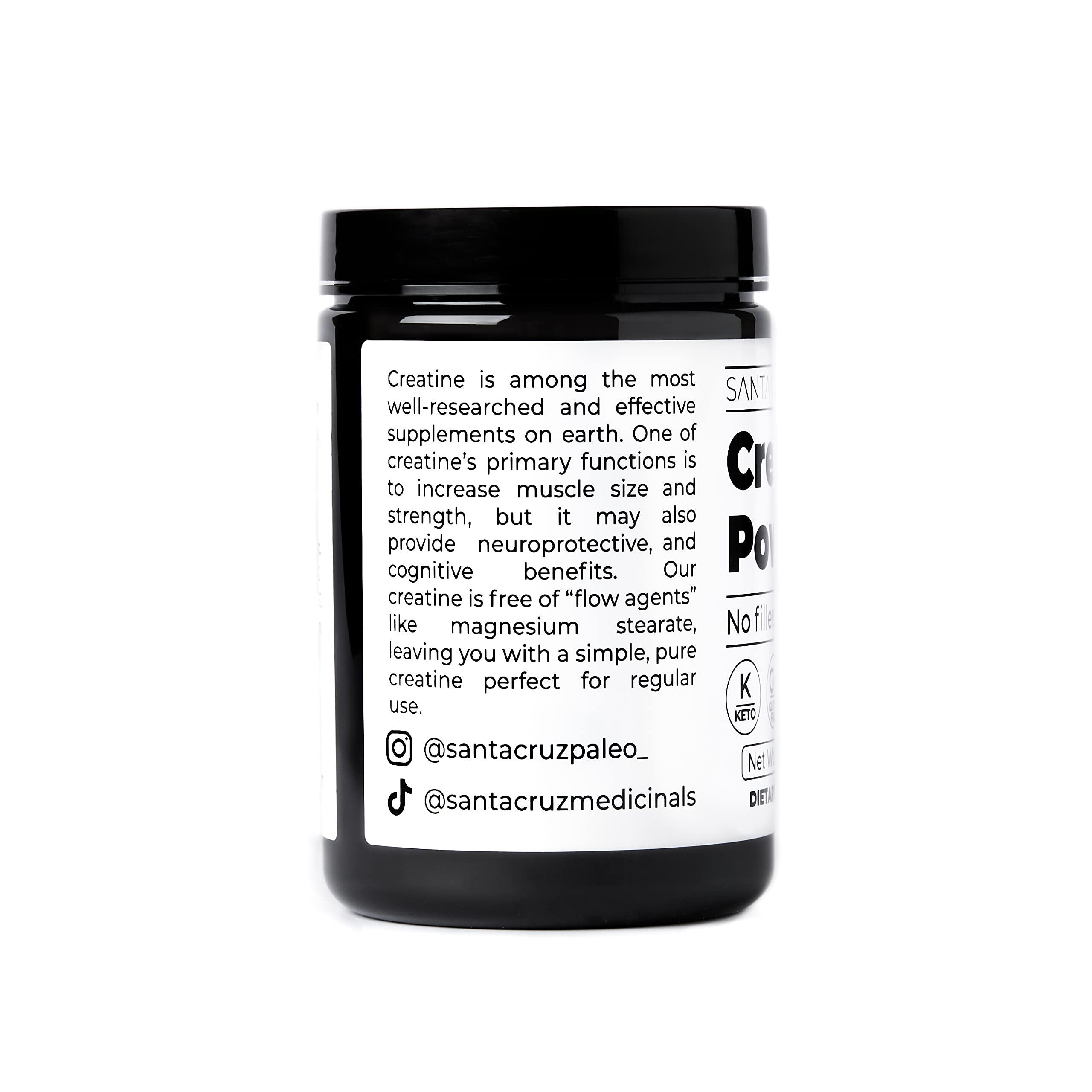 Santa Cruz Paleo Creatine Monohydrate Powder – Unflavored, 80 Servings, 400 g
