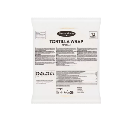 12 x Santa Maria Flour Tortilla Wraps 25Cm 750G