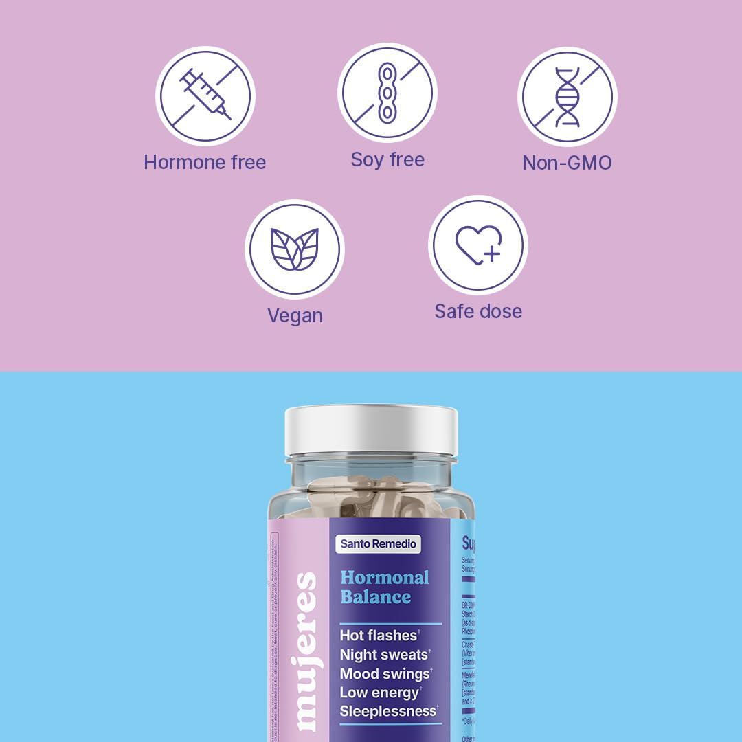 Santo Remedio Hormonal Balance – Menopause Relief Dietary Supplement, 30 Servings