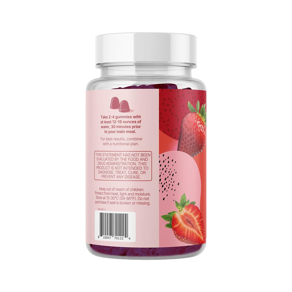 Santo Remedio Entalla Skinny Yummy Gummy – 60 Fiber & Prebiotic Gummies, Strawberry, 30 Servings