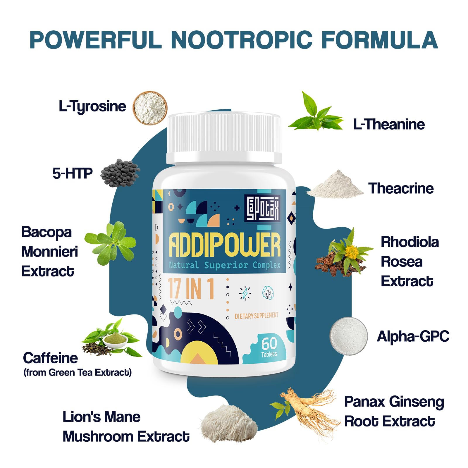 Sapotax 17-in-1 Brain Supplement with Herbal Extracts (60 Tablets)