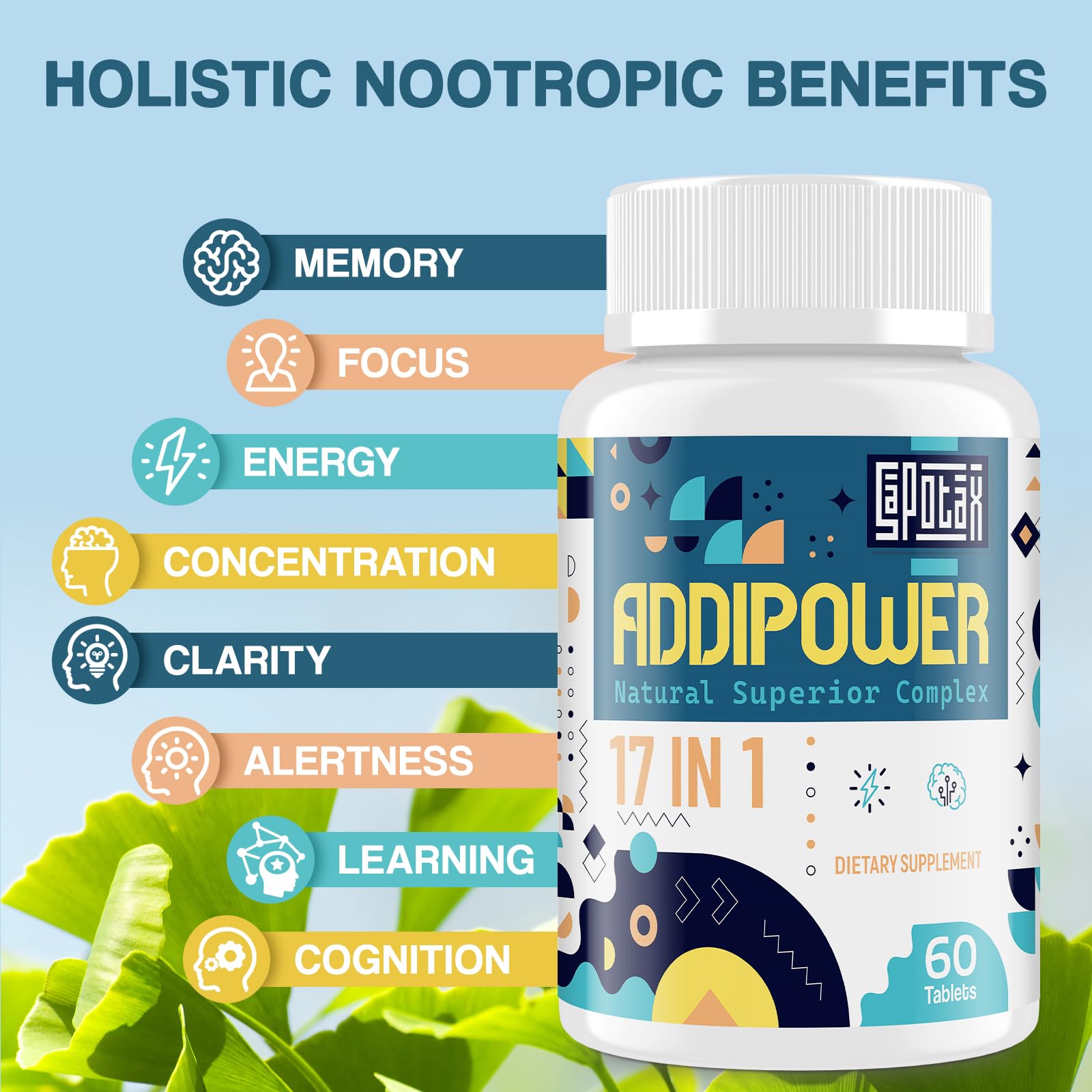 Sapotax 17-in-1 Brain Supplement with Herbal Extracts (60 Tablets)