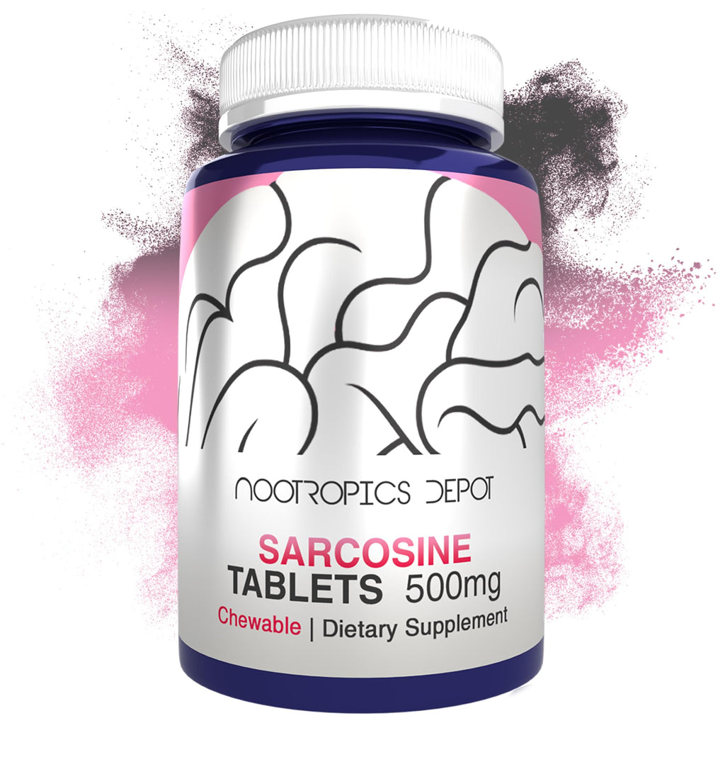 Nootropics Depot Sarcosine Tablets 500mg | 240 Count | Chewable