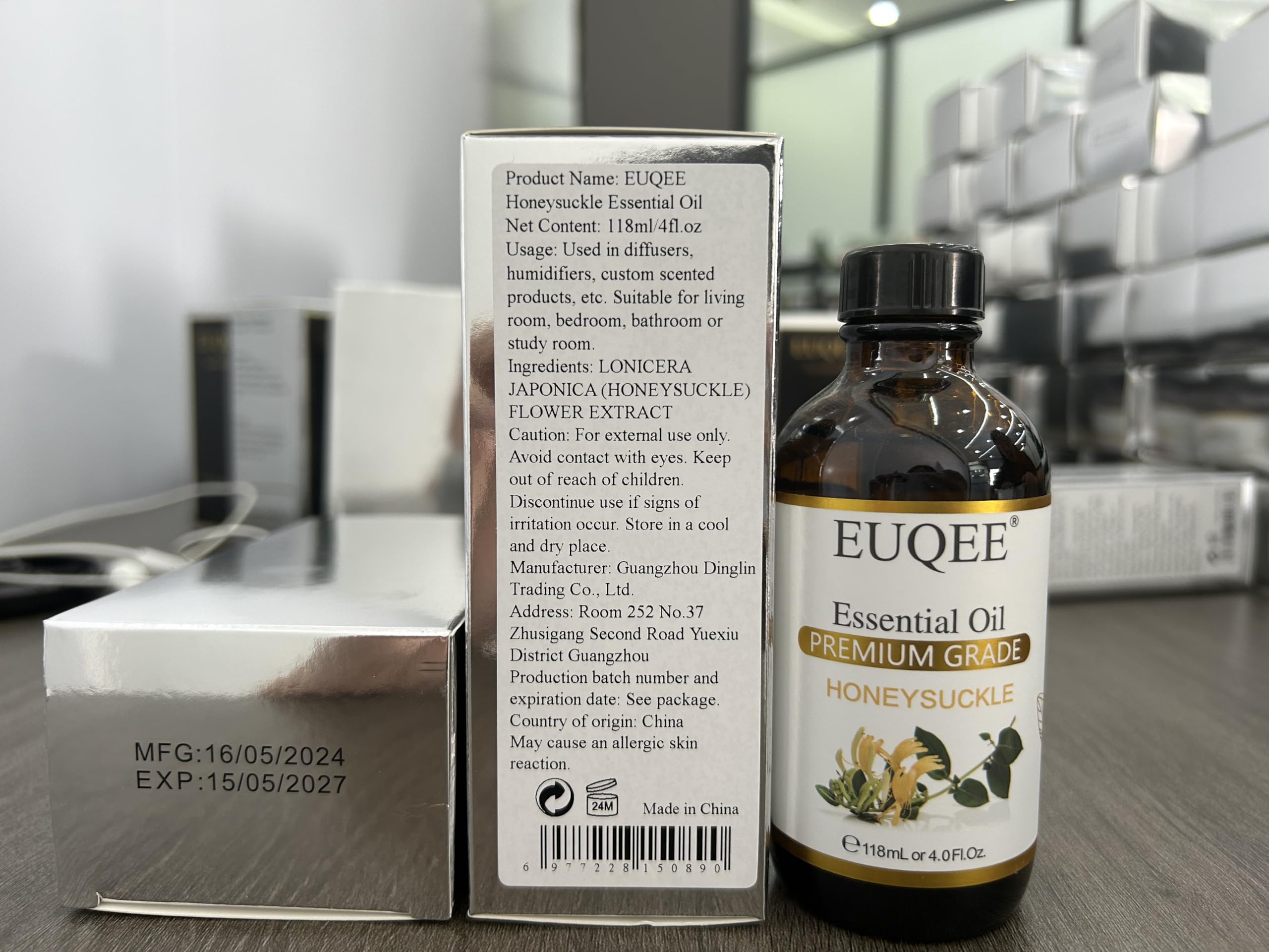 EUQEE Honeysuckle Essential Oil 118ml (4 Fl Oz) – Pure Honeysuckle Oil with Glass Dropper
