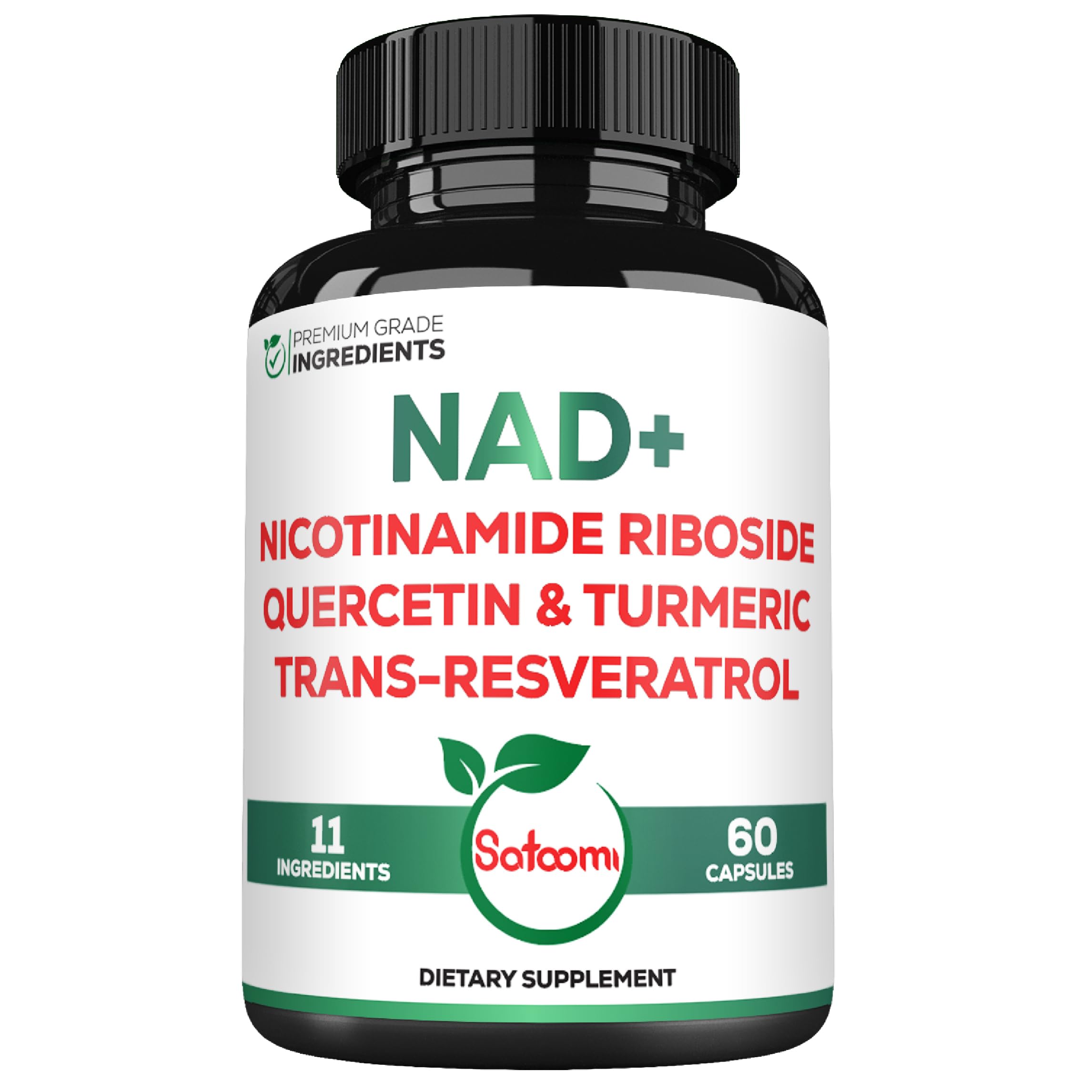 Satoomi NAD Supplement for Women – NR Nicotinamide Riboside 900mg + Resveratrol, 60 Count