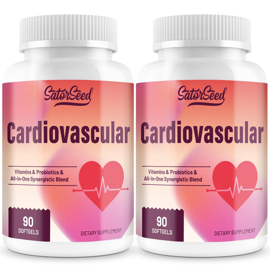 SatorSeed Cardiovascular Supplement 3000MG – Multivitamins, Probiotics, Omega-3 & CoQ10 Blend (2 Bottle)