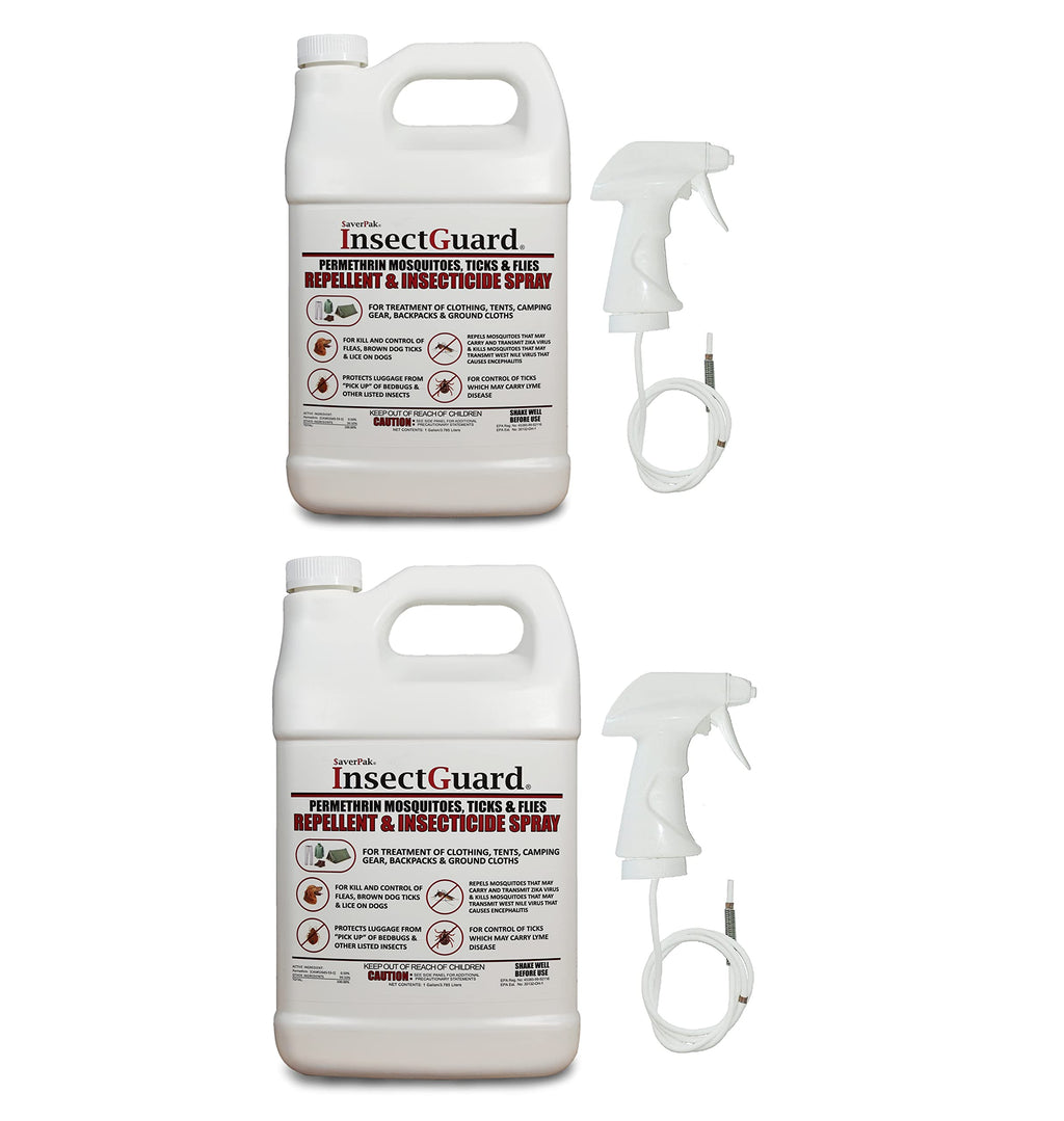 InsectGuard Permethrin Spray by $averPak — Mosquito, Tick & Fly Repellent & Insecticide (Gallon, 2 Pack)