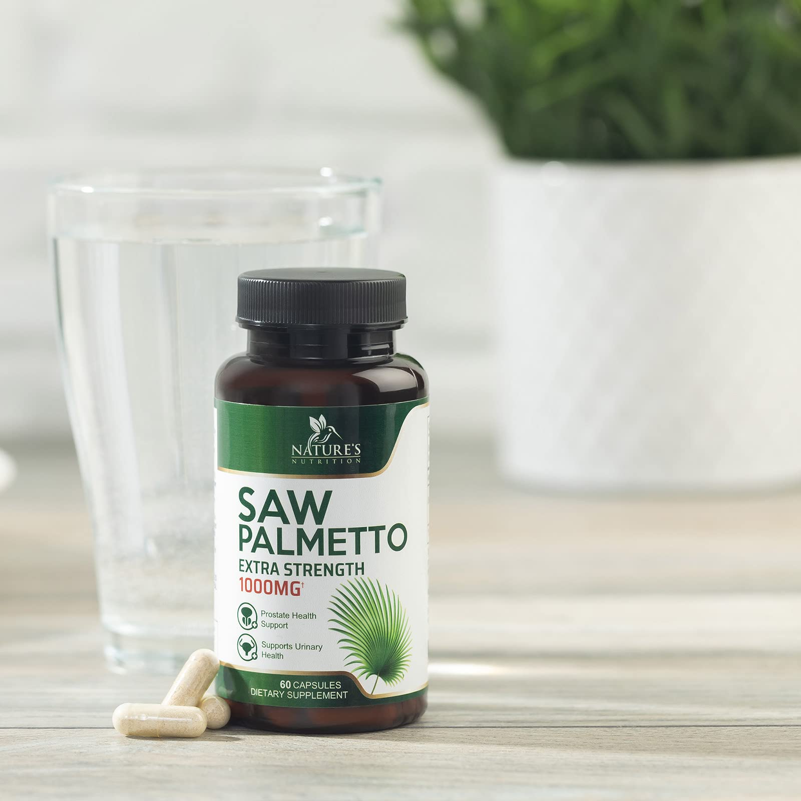 Saw Palmetto for Men 1000MG - 3X Strength Prostate Health Supplement - Herbal Extract Supplement - Prostate Supplements for Men's Health Support, Prostate Urinary & Hair Health Support - 60 Capsules