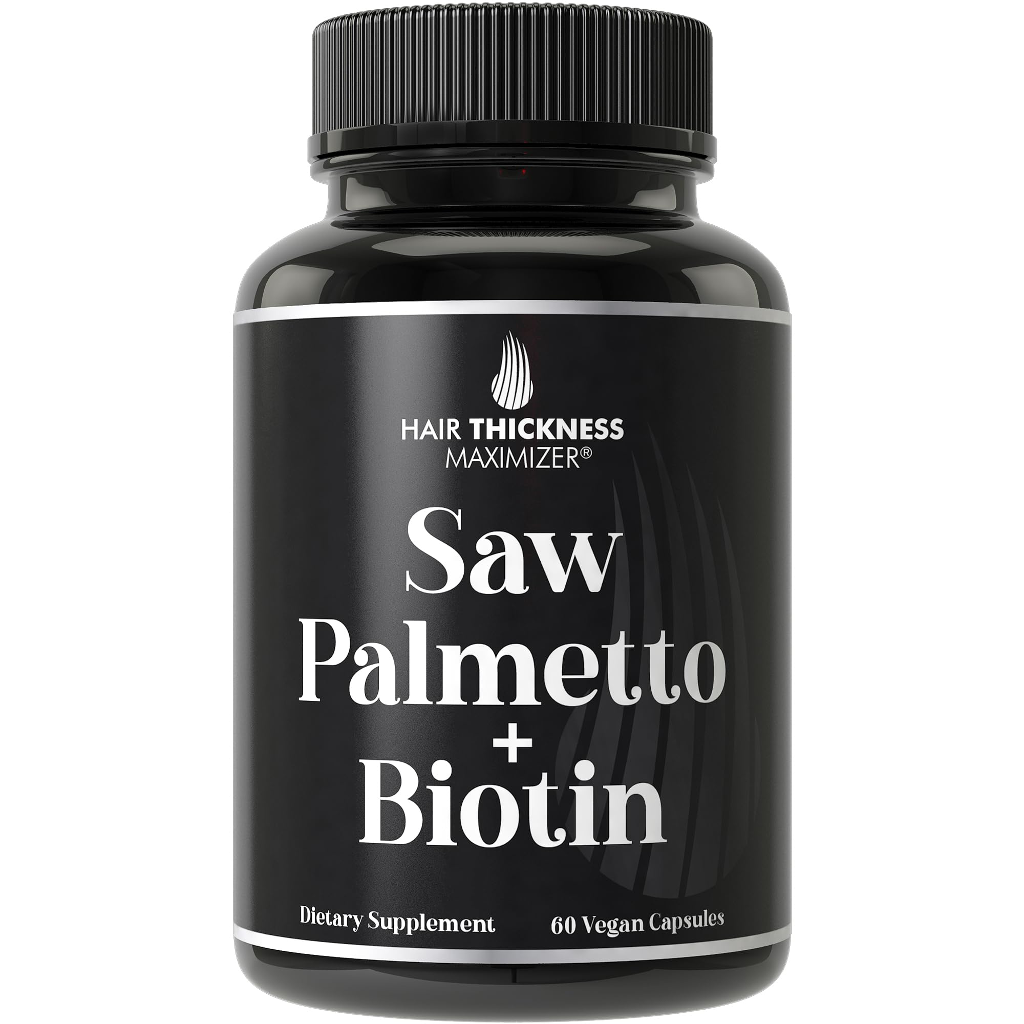 Saw Palmetto + Biotin 2-in-1 Hair Growth - Vegan, 10000 mcg Biotin, DHT Blocker