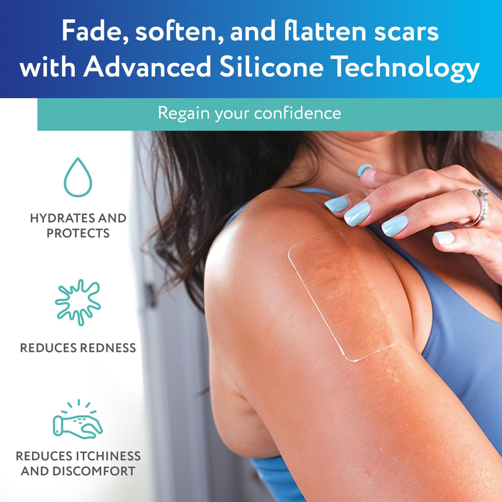 ScarAway Advanced Clear Silicone Scar Sheets (10 Count) – Medical-Grade Silicone Strips for Surgical, Burn, and Hypertrophic Scars