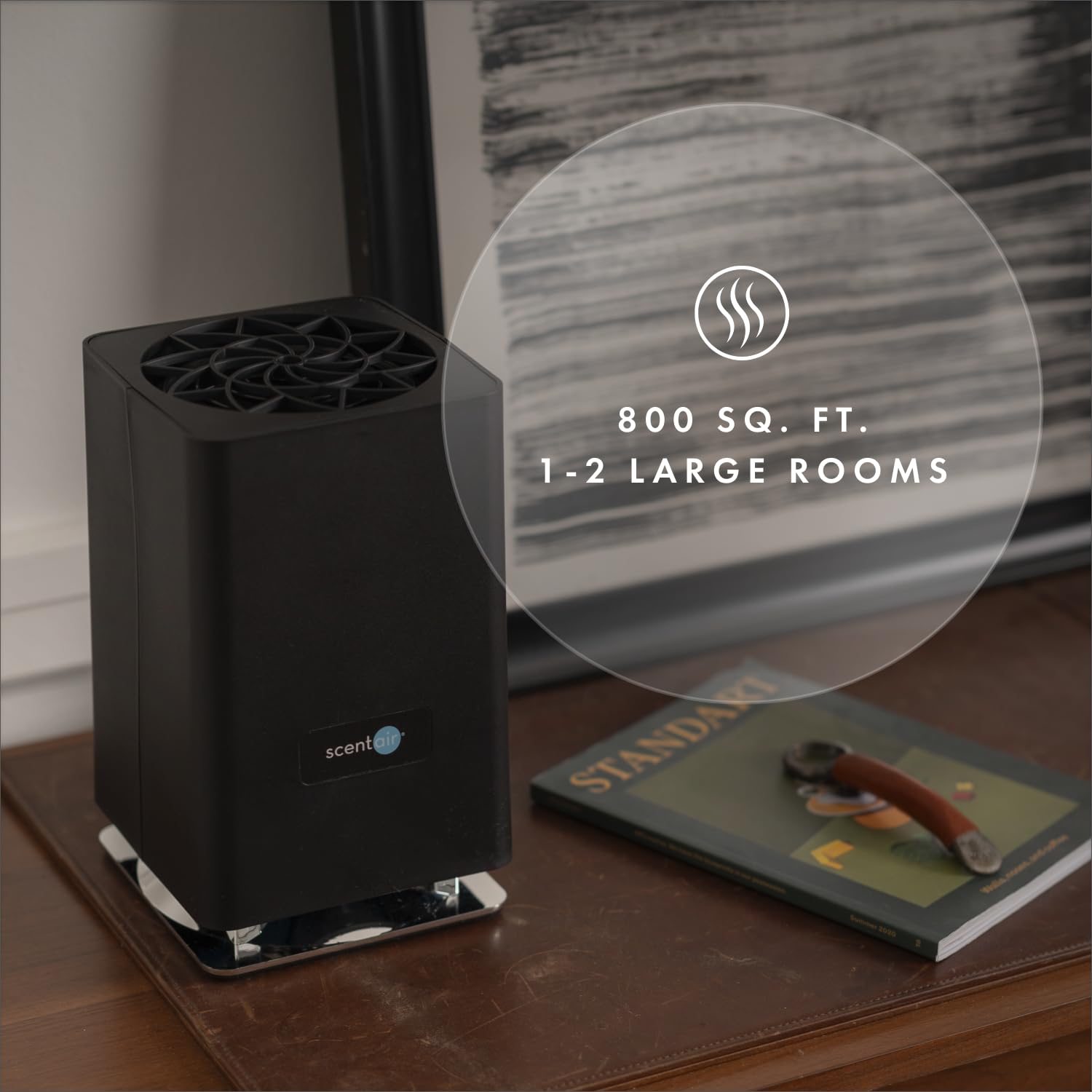 ScentAir Whisper Home Diffuser - 800 sq ft, Alexa & Google, WiFi & Bluetooth, Black