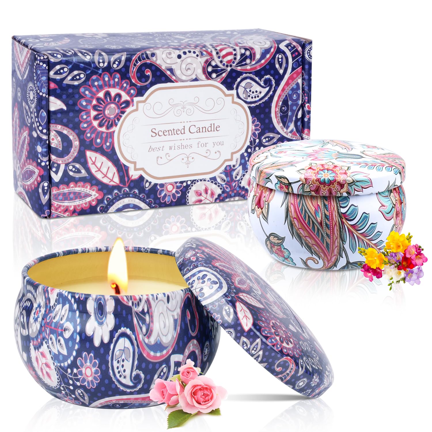 Scented Candle Gift Set for Women – 2 Pack 2.5 oz | Aromatherapy Candles