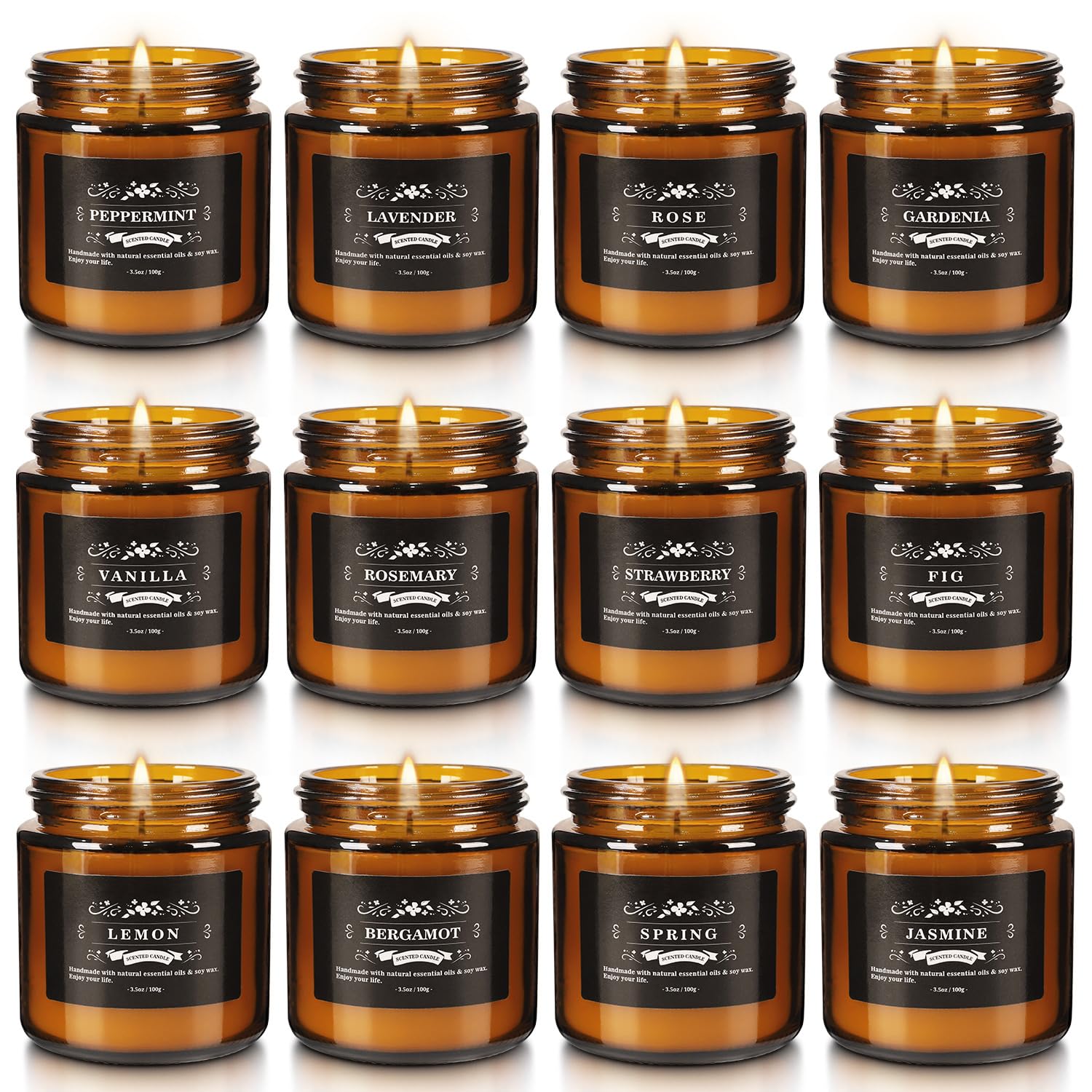 Scented Candle Set 12 Pack – Long-Lasting Soy Wax Candles for Home, Stress Relief & Gift Set