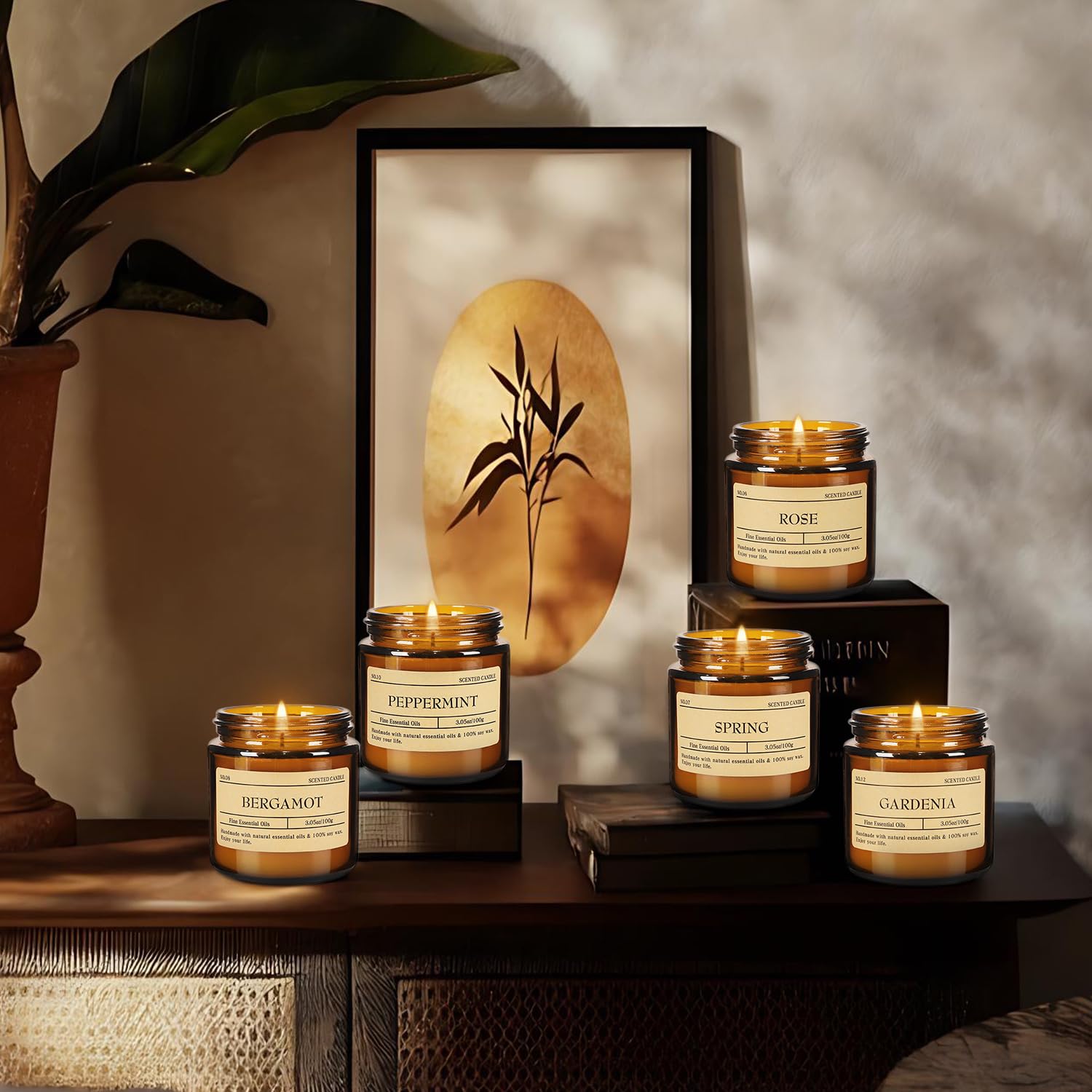 24-Pack Scented Candle Set – Soy Wax, Odor Elimination, Stress Relief Gift