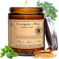 Scented Candles 7oz Eucalyptus Mint – Soy Wax Aromatherapy, Long-Lasting, Non-Toxic