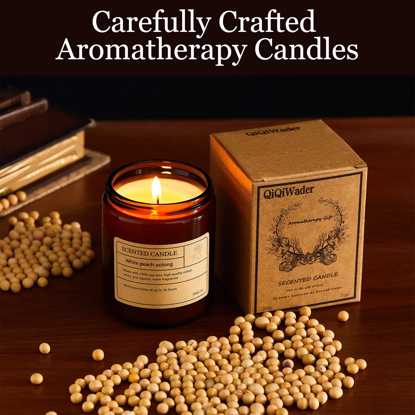 Natural Soy Scented Candles – 8 Random Scents, Lead-Free Wicks, 40h Burn Time