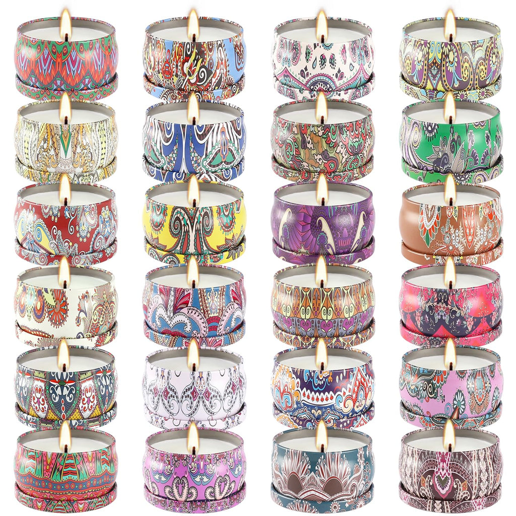 Scented Candles Gift Set – 24-Pack, 2.5 oz Soy Wax Aromatherapy