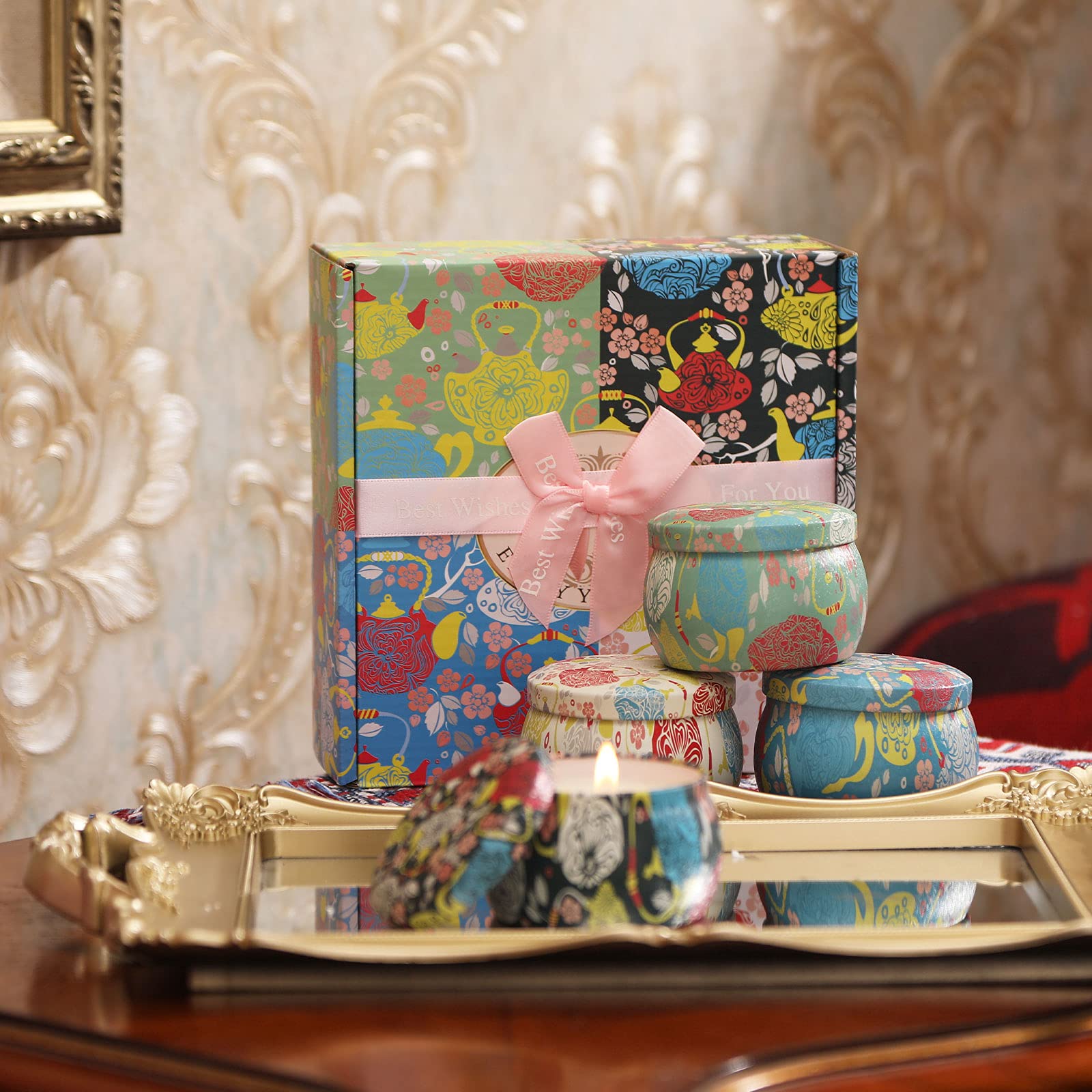 Scented Candles Gift Sets – Soy Wax Travel Tin Candles 4 Pack