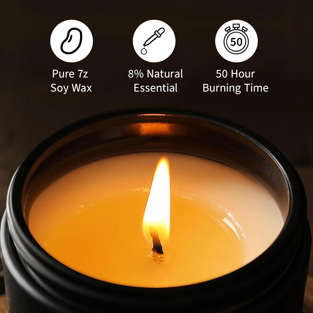 Men's Scented Candles - 4 Pack Gift Set (28oz) | Soy Wax Aromatherapy
