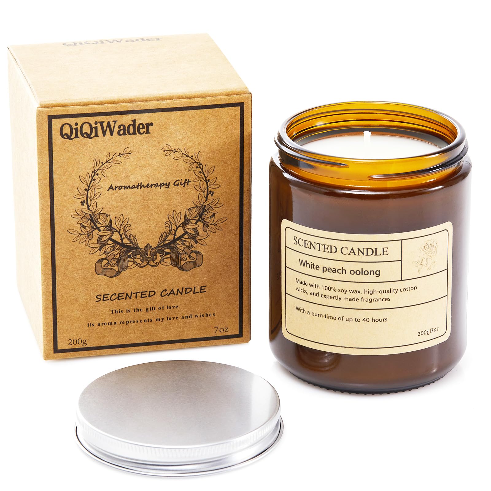 Natural Soy Scented Candles – 8 Random Scents, Lead-Free Wicks, 40h Burn Time