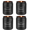 4 Pack Scented Candles Set for Men | Leather, Oak, Smoke & Vanilla