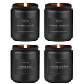 Scented Candles Set – 4-Pack for Men | Caramel Coffee, Whiskey Tobacco, Rum & Oak, Vintage Leather