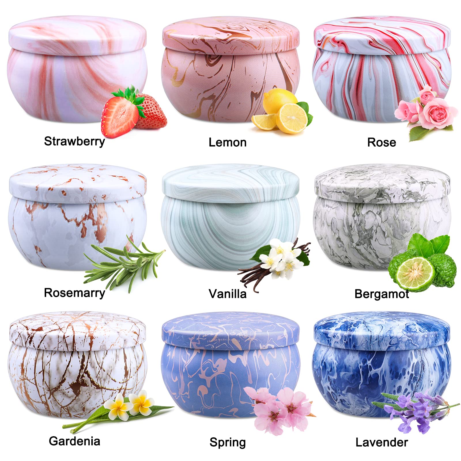 Scented Candles Gift Set for Women – 9 Scents, 2.5oz Soy Wax, Long-Lasting Aromatherapy