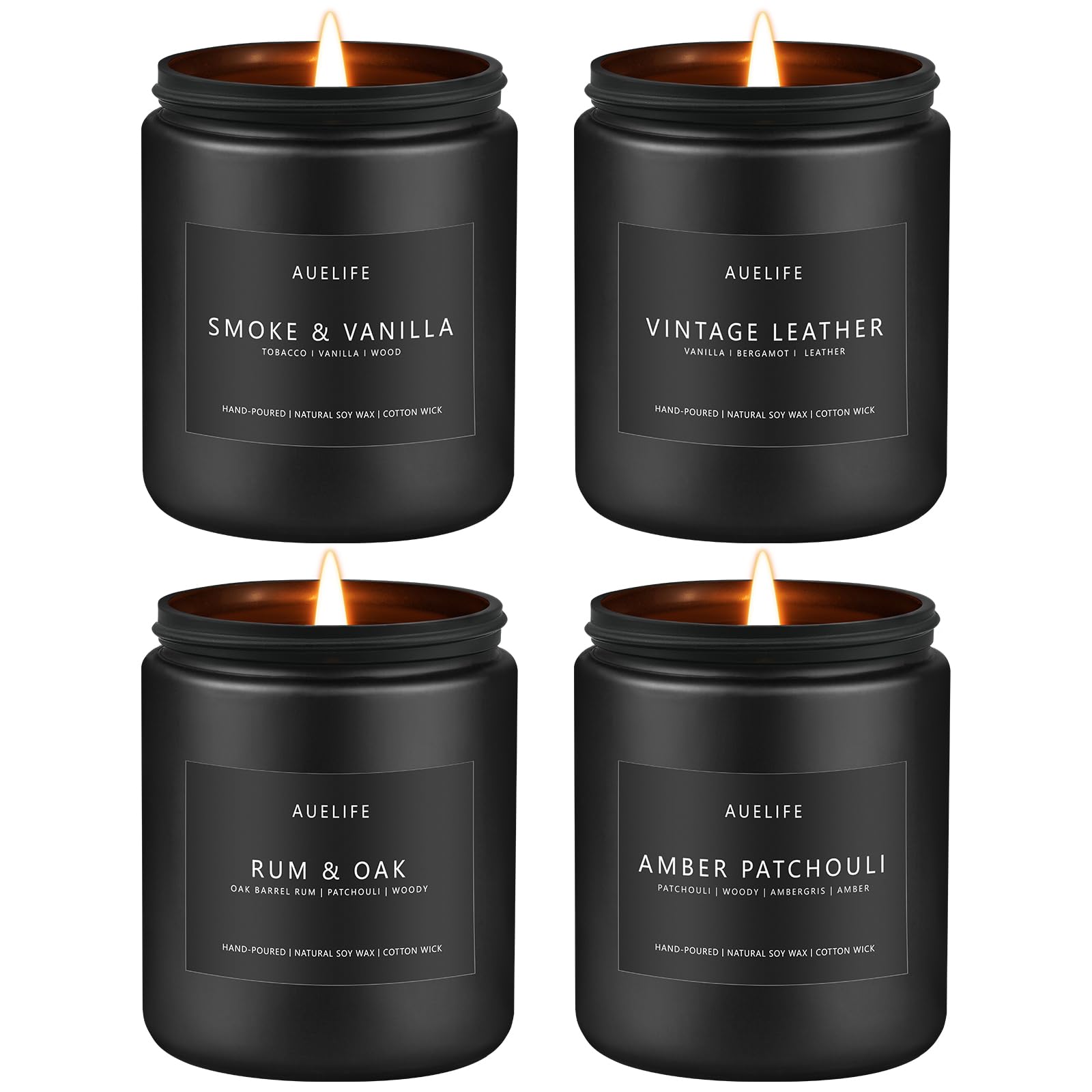 Men's Scented Candles Set — 4-Pack Soy Candles for Home, Gifts for Dad | Father's Day