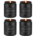 Scented Candles Set for Men - Leather, Oak & Amber Patchouli (4 Pack)