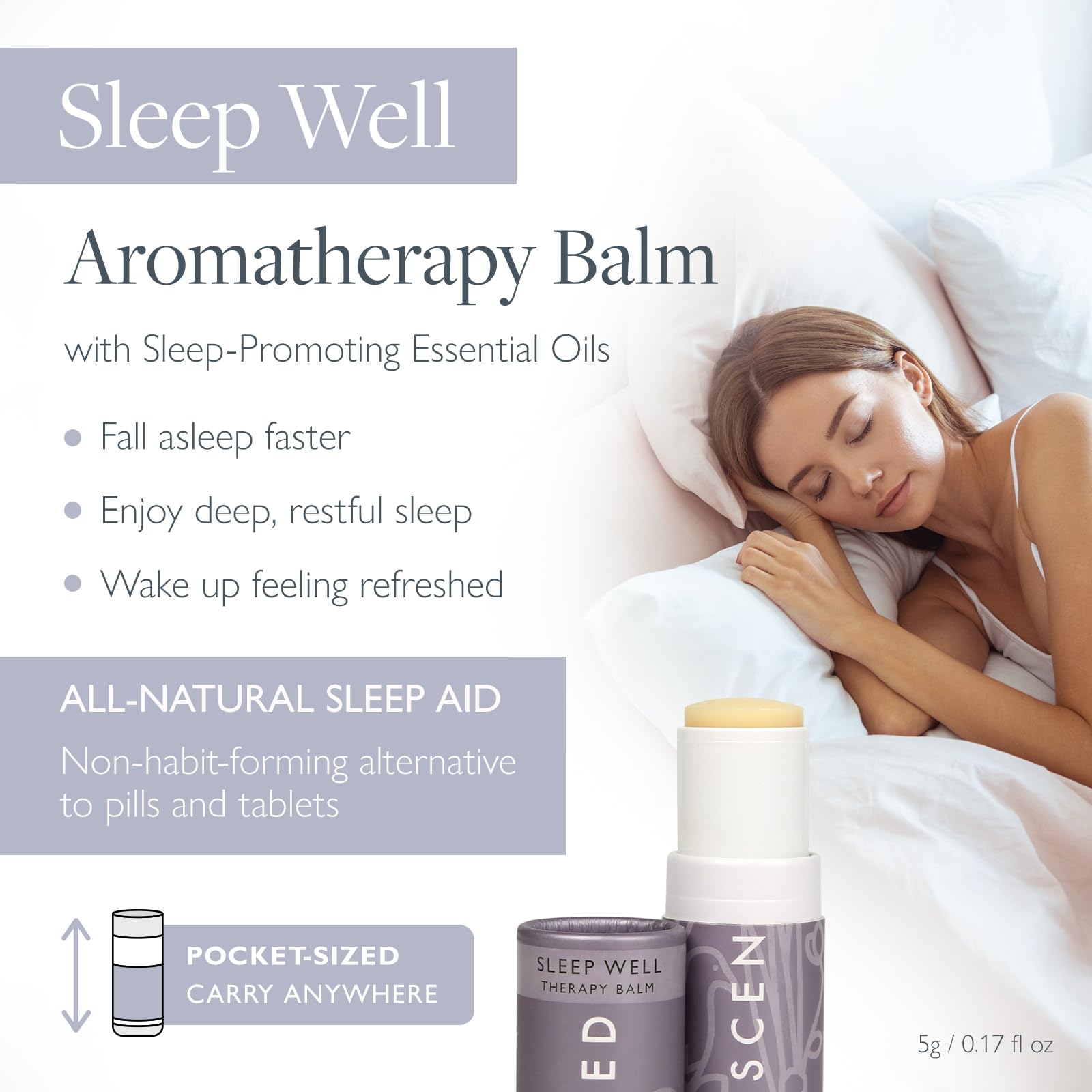 Scentered Sleep Well Balm – Aromatherapy Sleepstick with Lavender & Chamomile