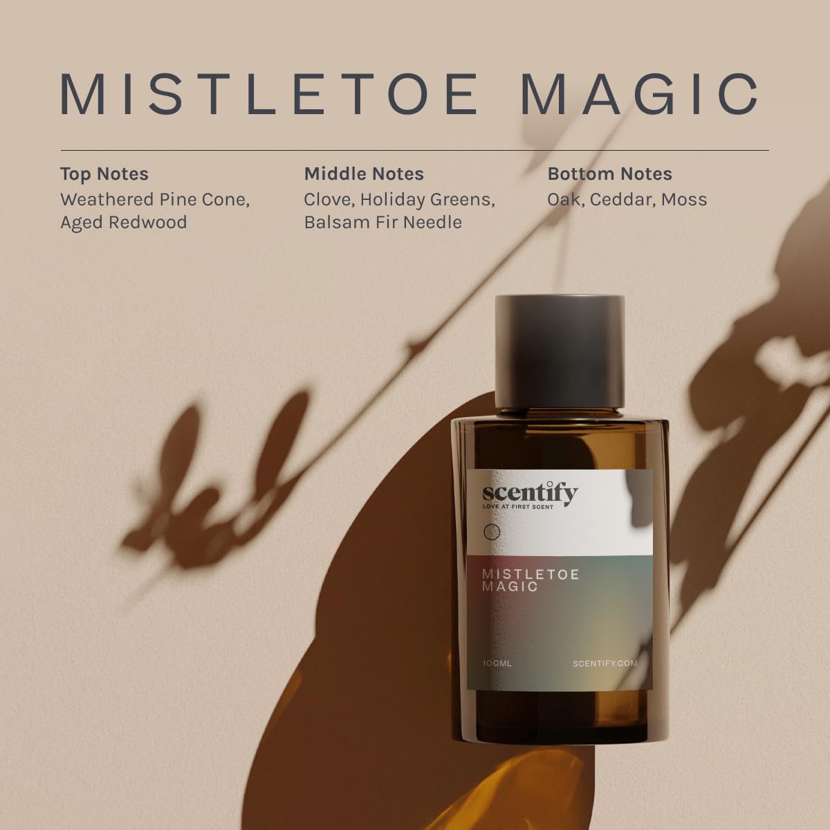 Scentify Mistletoe Magic Aroma Oil Refill for Diffusers – Pine, Oak, Moss, Clove & Cedar (100ml)