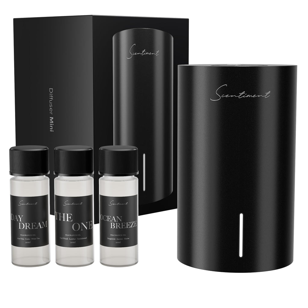 Scentiment Mini V2 LE Diffuser Discovery Kit Black – 3 Luxury Oils (20ml)