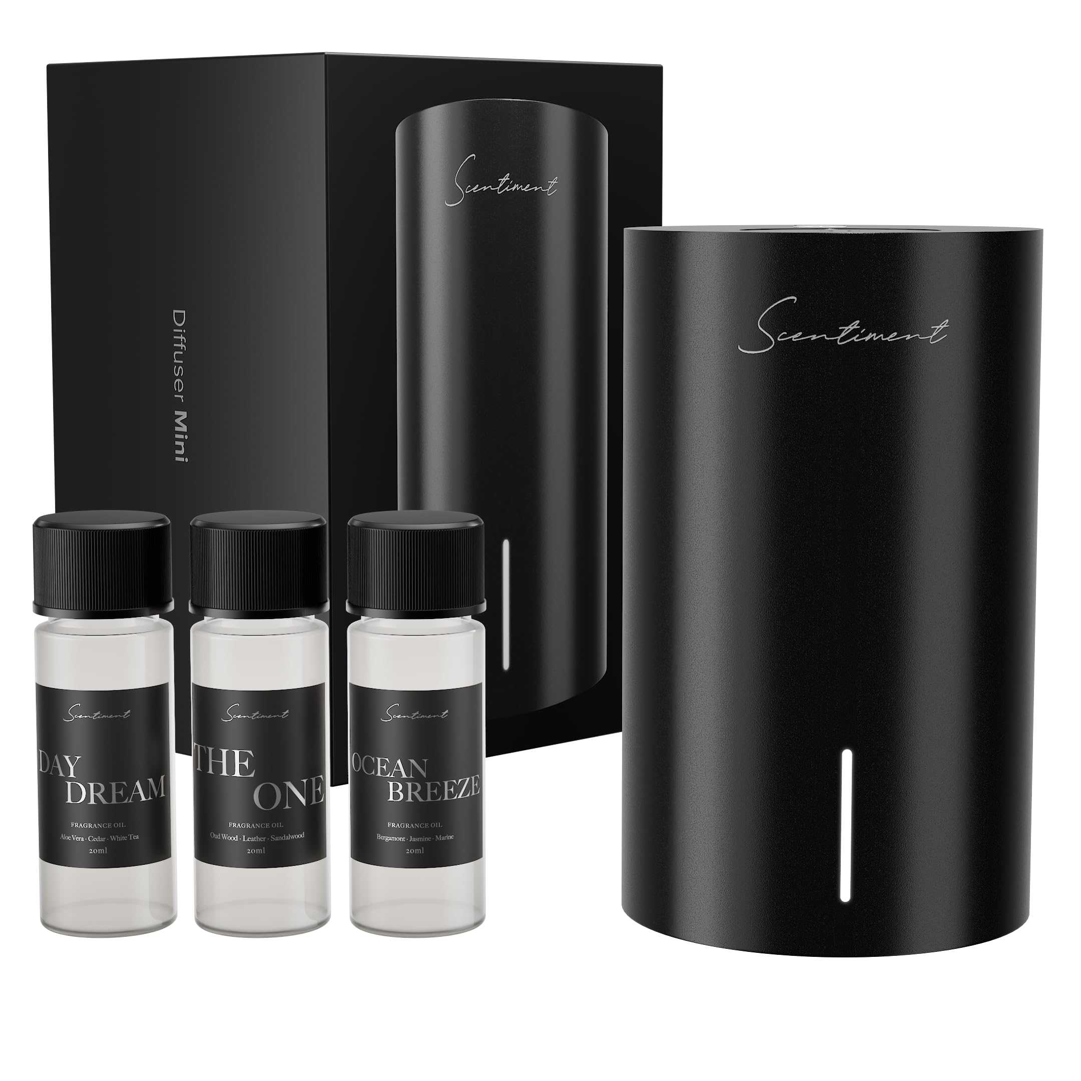 Scentiment Mini V2 LE Diffuser Discovery Kit Black – 3 Luxury Oils (20ml)
