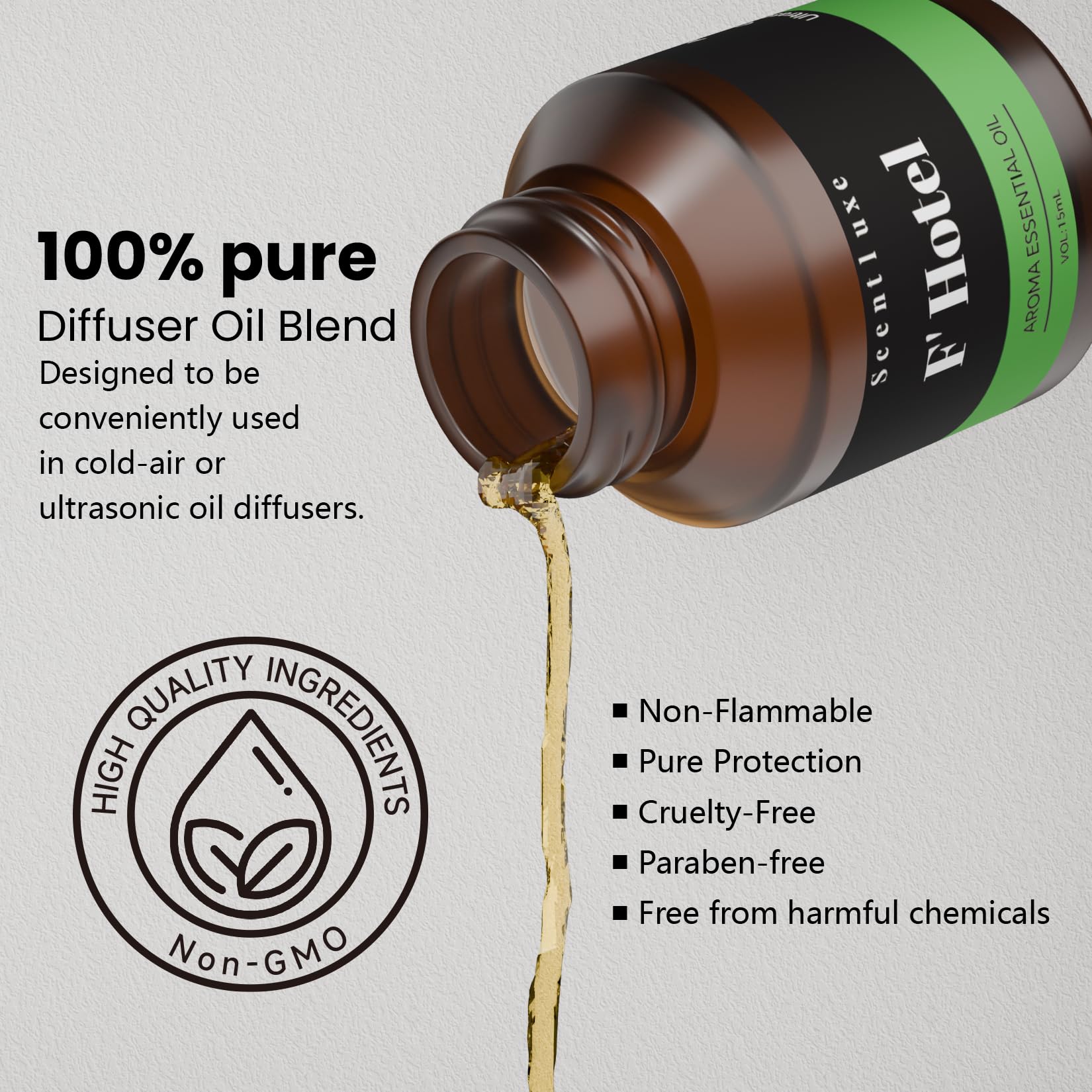 F' Hotel Essential Oils for Aromatherapy Diffusers | Scentluxe – Premium 15 mL Fragrance Oil Inspired by Four Seasons Hotel Scents