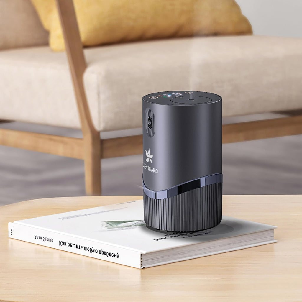SCENTNARIO Essential Oil Diffuser - Waterless Aluminum Nebulizer, 20ml, 3 Mist Levels, 72h Battery