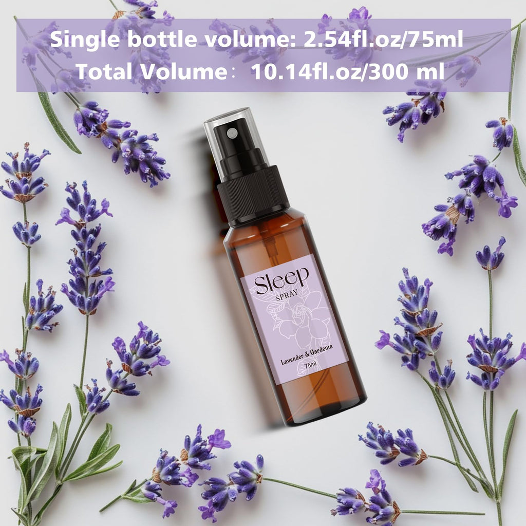 SCENTORINI Sleep Spray 4-Pack – Calming Lavender Essential Oil Aromatherapy Mist (75ml each) for Bedding & Room