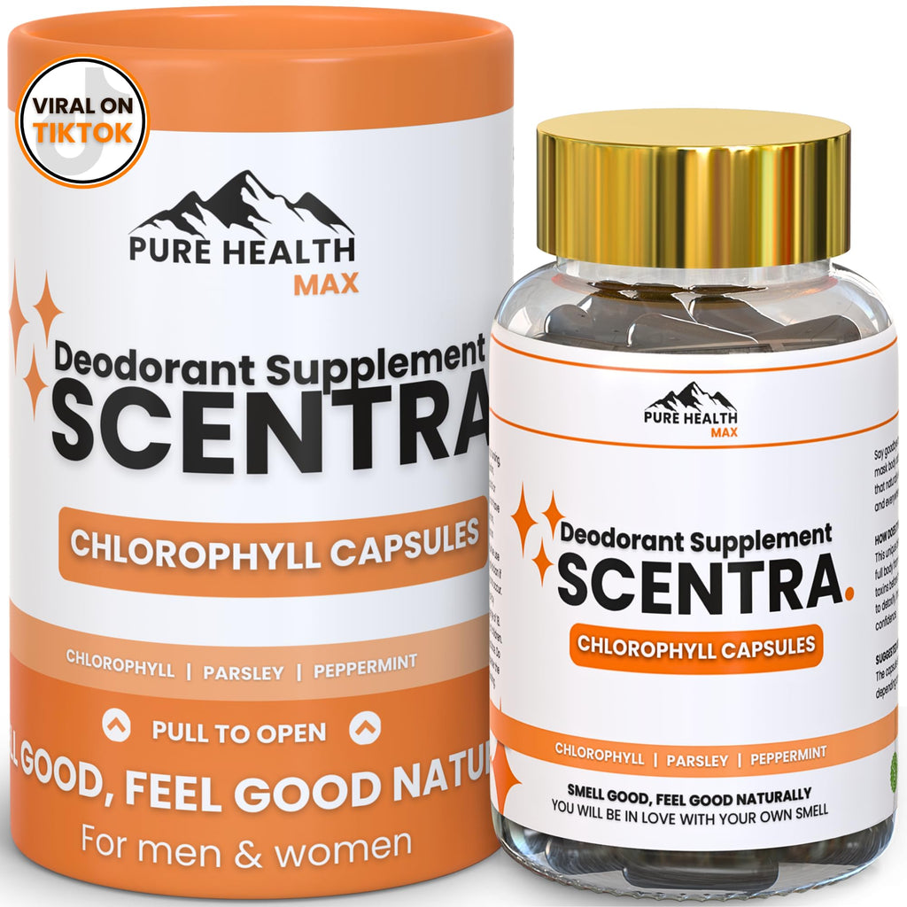 Scentra Deodorizing Supplement | Chlorophyll Capsules for Women & Men | 60 Tablets