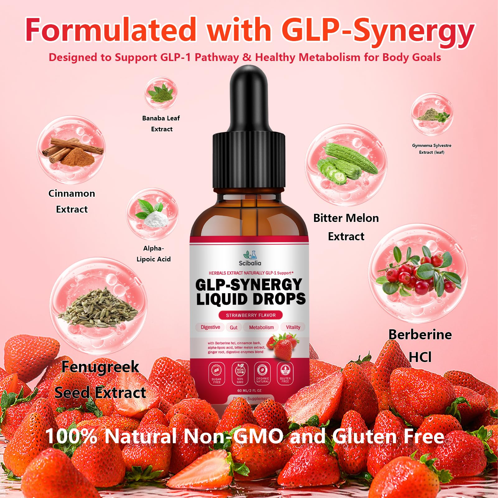 Scibalia GLP-1 Supplement Drops - 12-in-1 Natural Appetite, Metabolism & Digestive Support